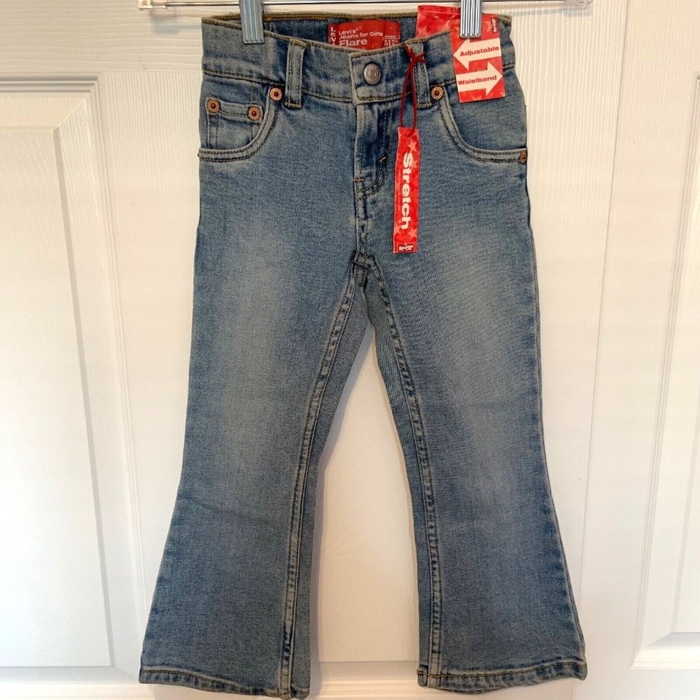 NWT Levi's Girl's Stretch Flare Jeans Light Wash Size 5 Slim